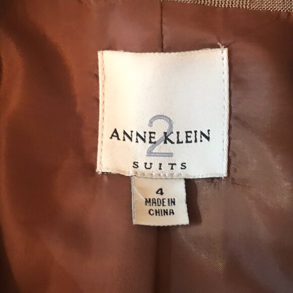 Anne Klein Suits Three Button Blazer Brown Size 4 - Picture 3 of 14